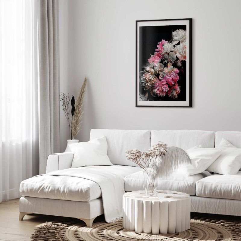 Plakat Artgeist Bukiet w mroku 40x60 cm z ramą czarną 1 szt