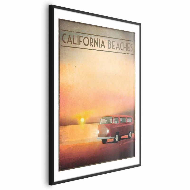 Plakat Artgeist California Beaches 40x60 cm z ramą czarną 1 szt