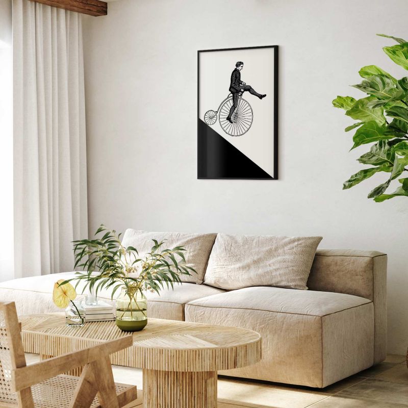 Plakat Artgeist Cyklista 21x30 cm z ramą czarną 1 szt