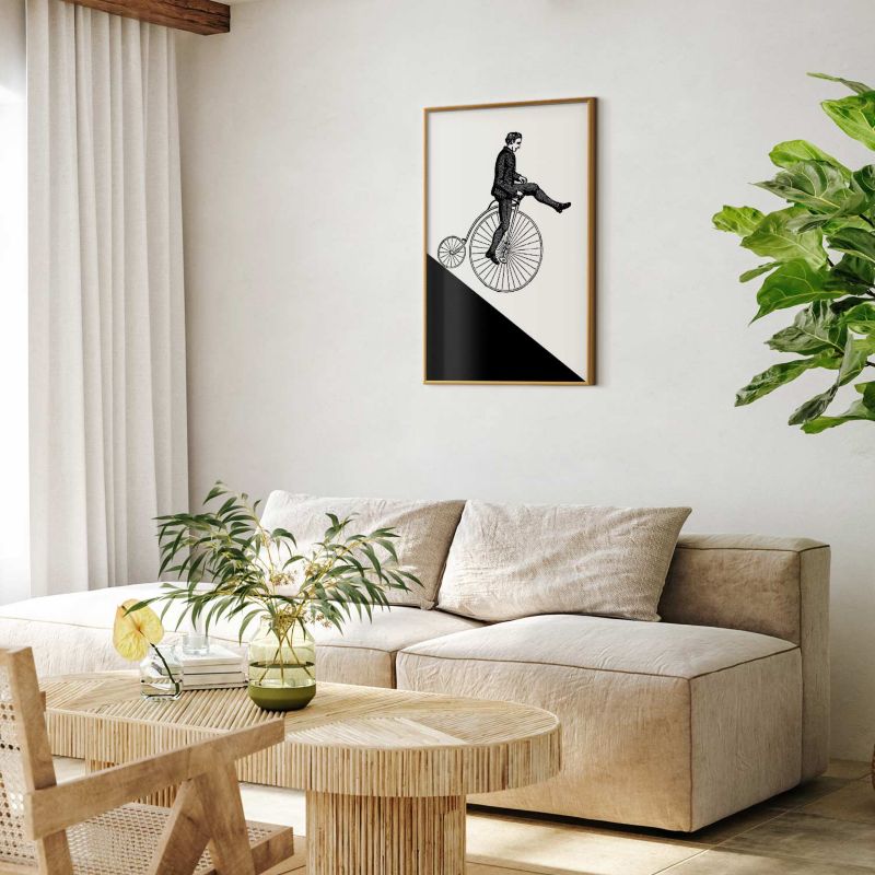 Plakat Artgeist Cyklista 60x90 cm z ramą złotą 1 szt