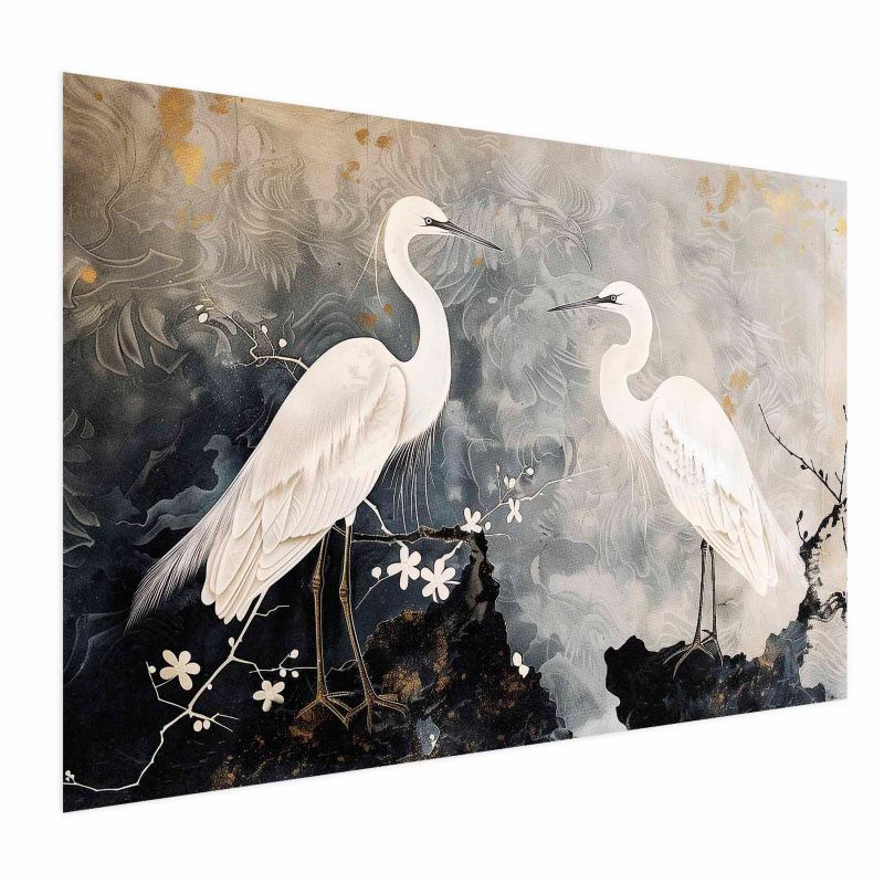 Plakat Artgeist Czaple i kwiat wiśni 60x40 cm bez ramy 1 szt