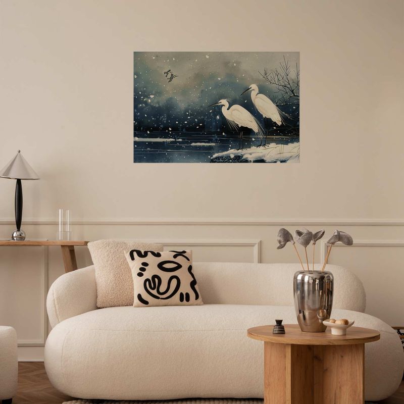 Plakat Artgeist Czaple nad stawem 90x60 cm bez ramy 1 szt