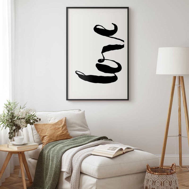 Plakat Artgeist Czarne Love 29,7x42 cm z ramą czarną 1 szt