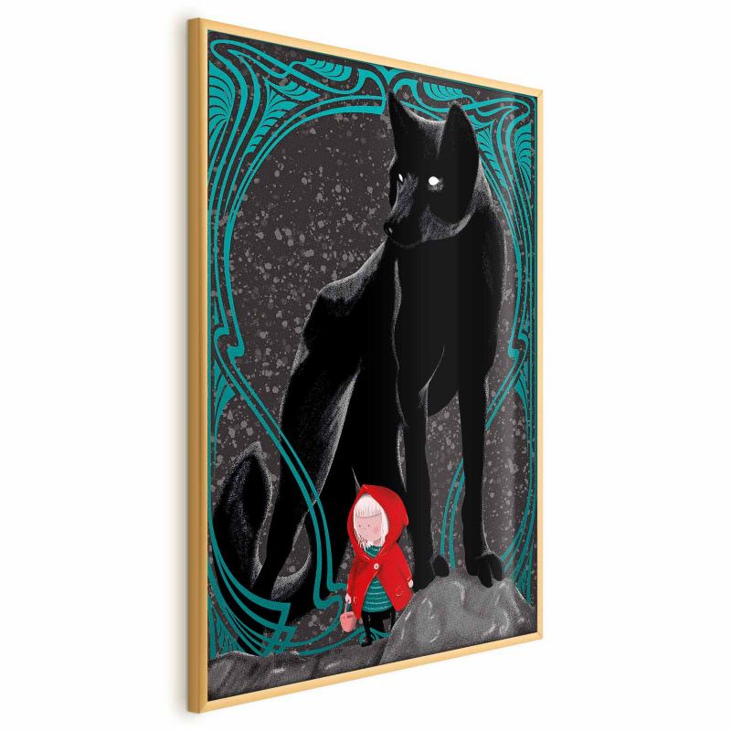 Plakat Artgeist Czerwony kapturek 60x90 cm z ramą złotą 1 szt