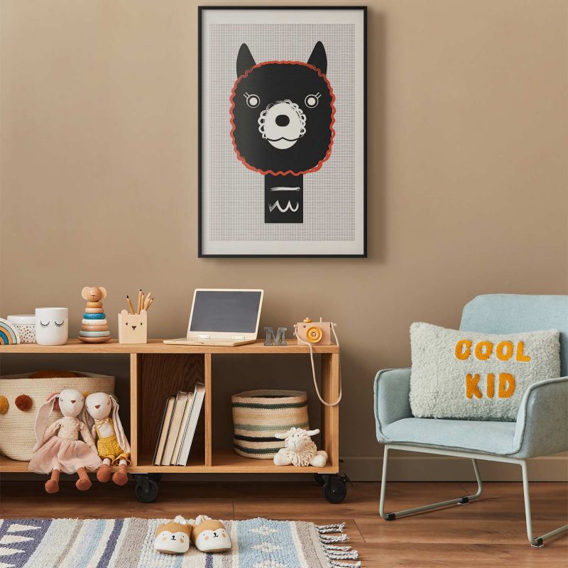 Plakat Artgeist Dekoracyjna alpaka 29,7x42 cm z ramą czarną 1 szt