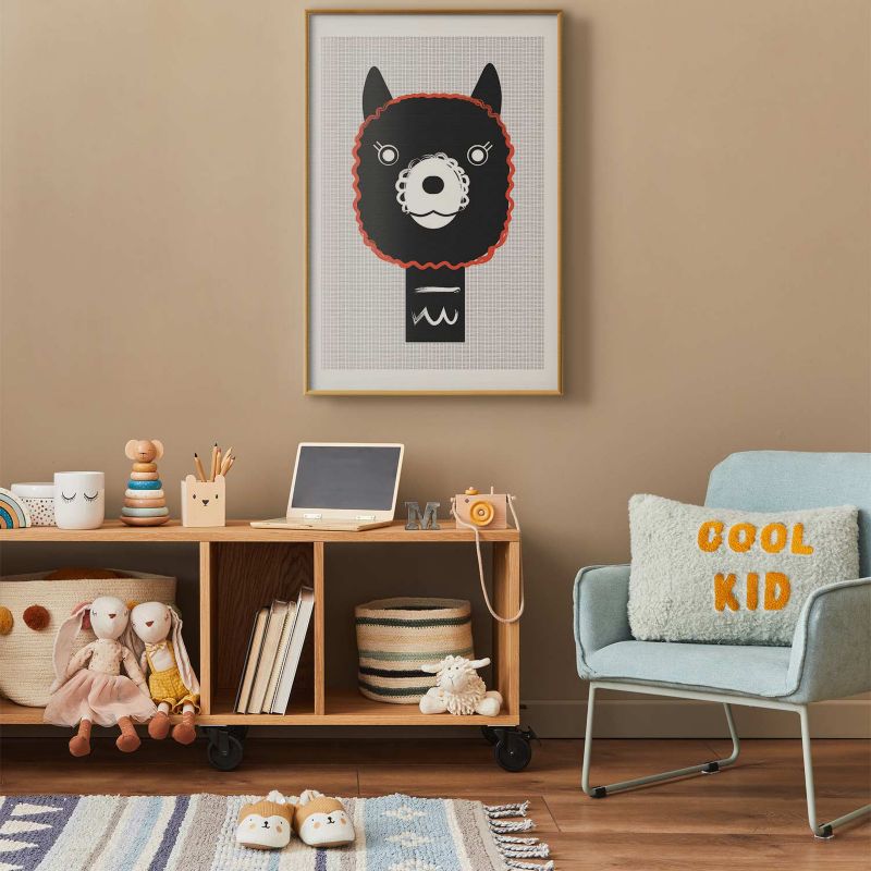 Plakat Artgeist Dekoracyjna alpaka 40x60 cm z ramą złotą 1 szt