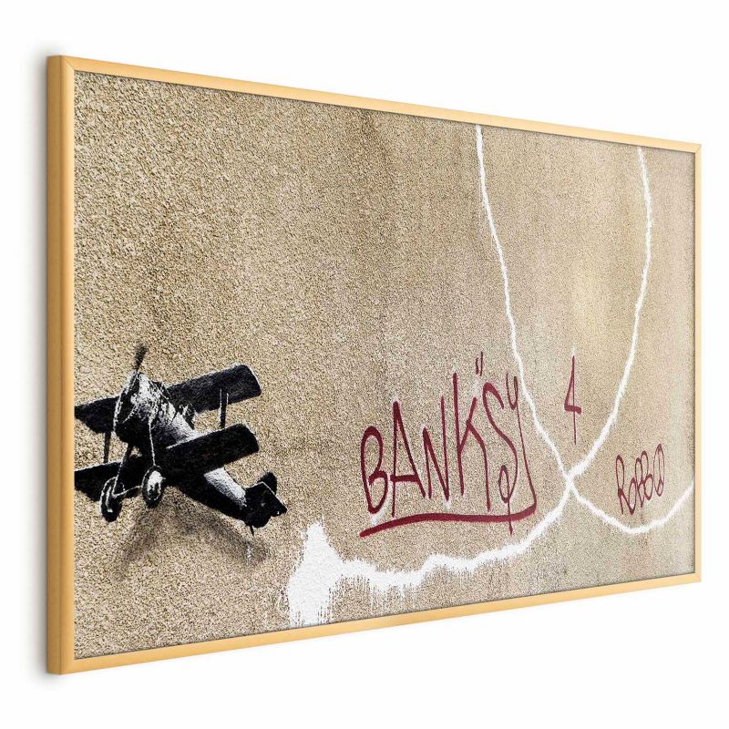 Plakat Artgeist Dwupłatowiec 30x21 cm z ramą złotą 1 szt