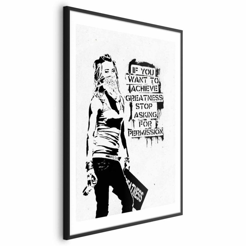 Plakat Artgeist Dziewczyna z graffiti 60x90 cm z ramą czarną 1 szt