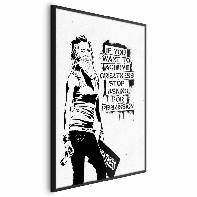 Plakat Artgeist Dziewczyna z graffiti 60x90 cm z ramą czarną 1 szt