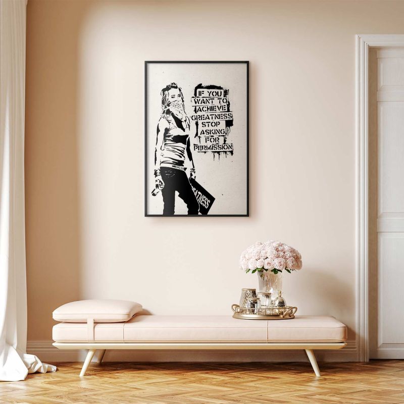 Plakat Artgeist Dziewczyna z graffiti 60x90 cm z ramą czarną 1 szt