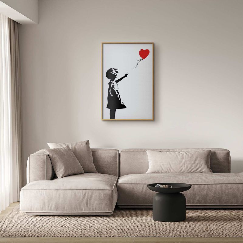 Plakat Artgeist Dziewczynka z balonem 21x30 cm z ramą złotą 1 szt