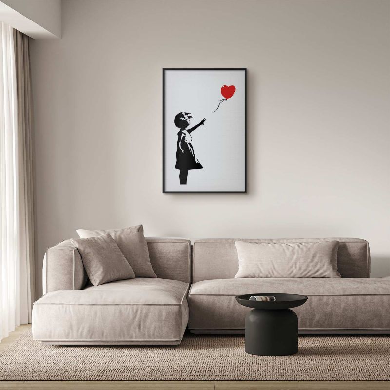 Plakat Artgeist Dziewczynka z balonem 40x60 cm z ramą czarną 1 szt