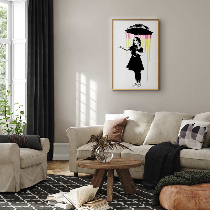 Plakat Artgeist Dziewczynka z parasolką 29,7x42 cm z ramą złotą 1 szt