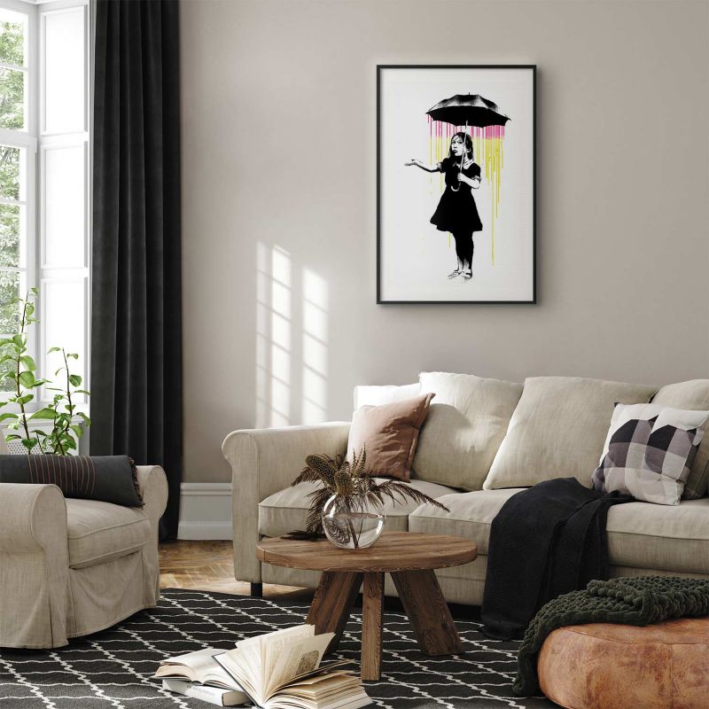 Plakat Artgeist Dziewczynka z parasolką 40x60 cm z ramą czarną 1 szt