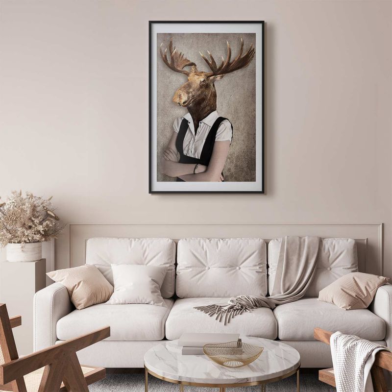 Plakat Artgeist Łebski łoś 29,7x42 cm z ramą czarną 1 szt