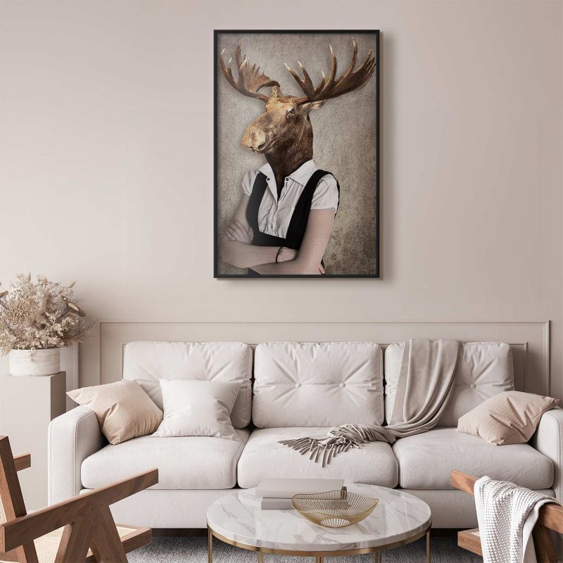 Plakat Artgeist Łebski łoś 60x90 cm z ramą czarną 1 szt