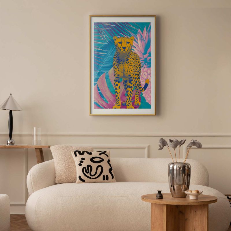 Plakat Artgeist Egzotyczny Lampart 21x30 cm z ramą złotą 1 szt