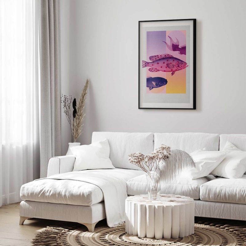 Plakat Artgeist Fantazyjne Ryby 40x60 cm z ramą czarną 1 szt