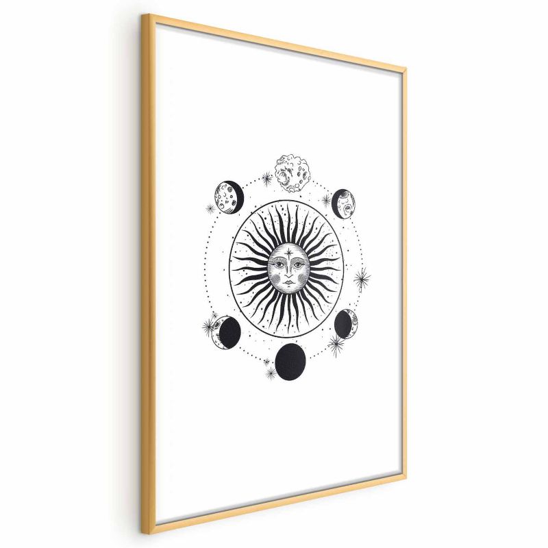 Plakat Artgeist Fazy księżyca 60x90 cm z ramą złotą 1 szt