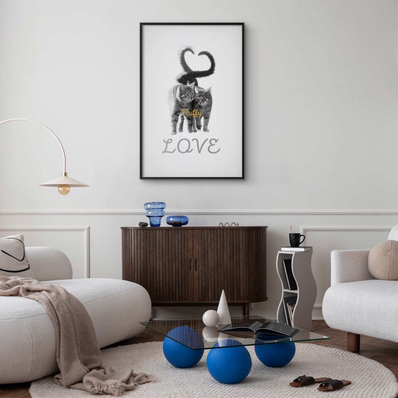 Plakat Artgeist Fluffy Love 60x90 cm z ramą czarną 1 szt
