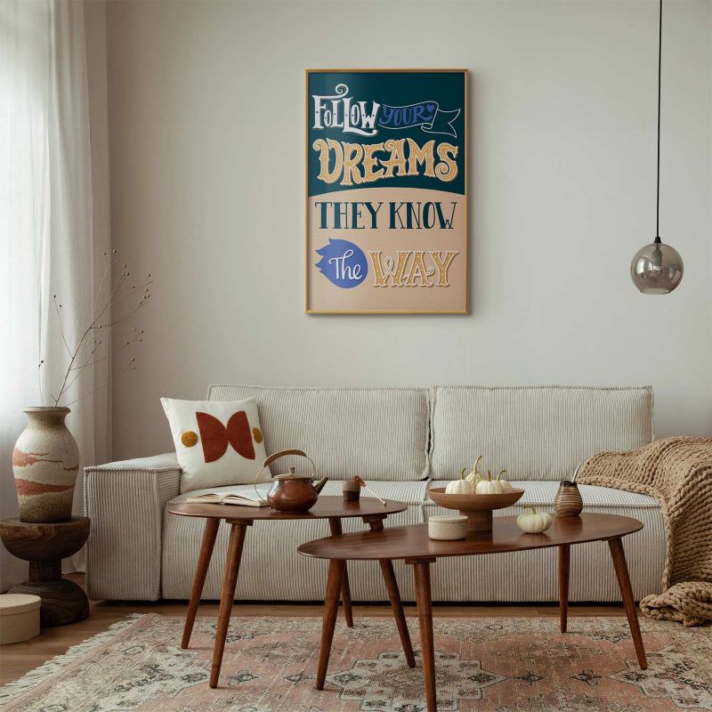 Plakat Artgeist Follow 40x60 cm z ramą złotą 1 szt