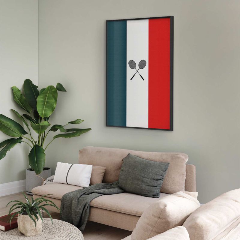Plakat Artgeist Francja i badminton 21x30 cm z ramą czarną 1 szt