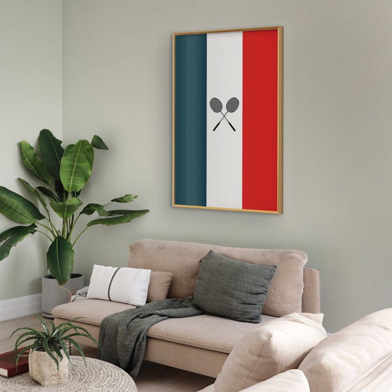 Plakat Artgeist Francja i badminton 40x60 cm z ramą złotą 1 szt
