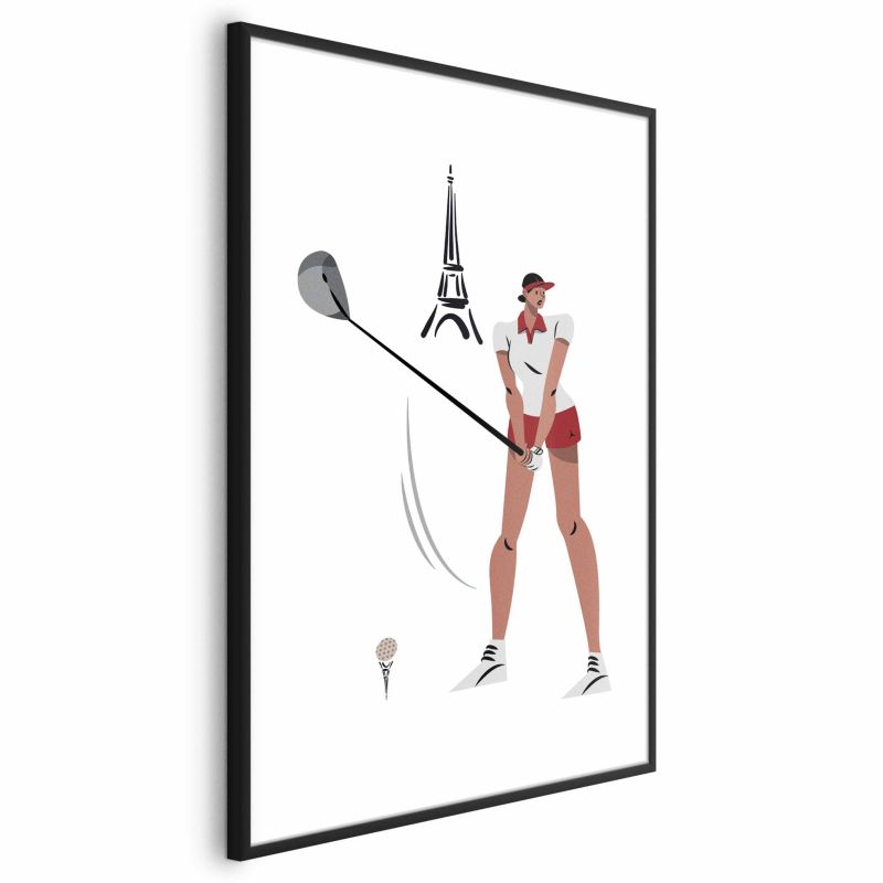 Plakat Artgeist Francuska golfistka 29,7x42 cm z ramą czarną 1 szt