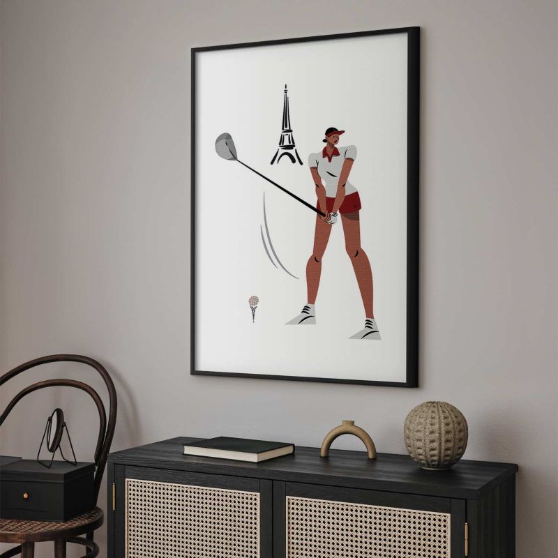 Plakat Artgeist Francuska golfistka 29,7x42 cm z ramą czarną 1 szt