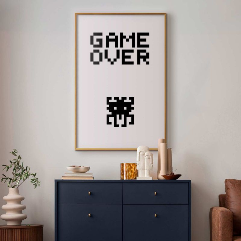 Plakat Artgeist Game over 60x90 cm z ramą złotą 1 szt