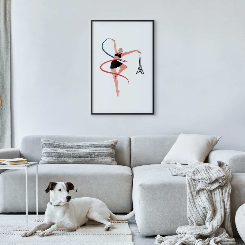 Plakat Artgeist Gimnastyka artystyczna 60x90 cm z ramą czarną 1 szt