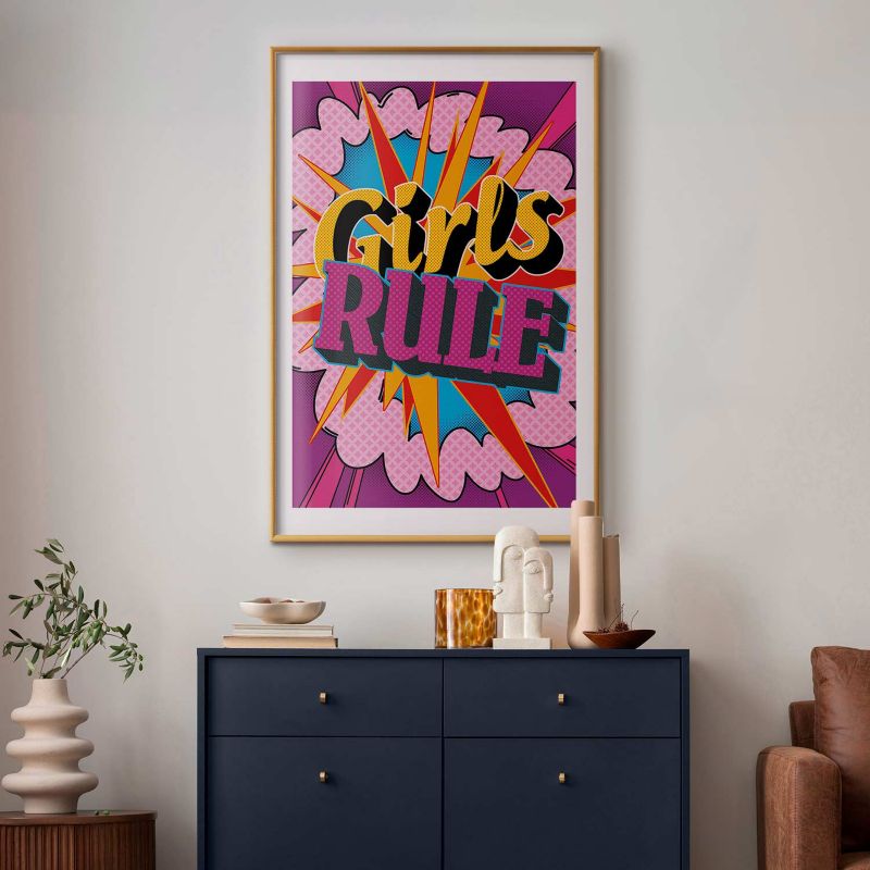 Plakat Artgeist Girls Rule 21x30 cm z ramą złotą 1 szt
