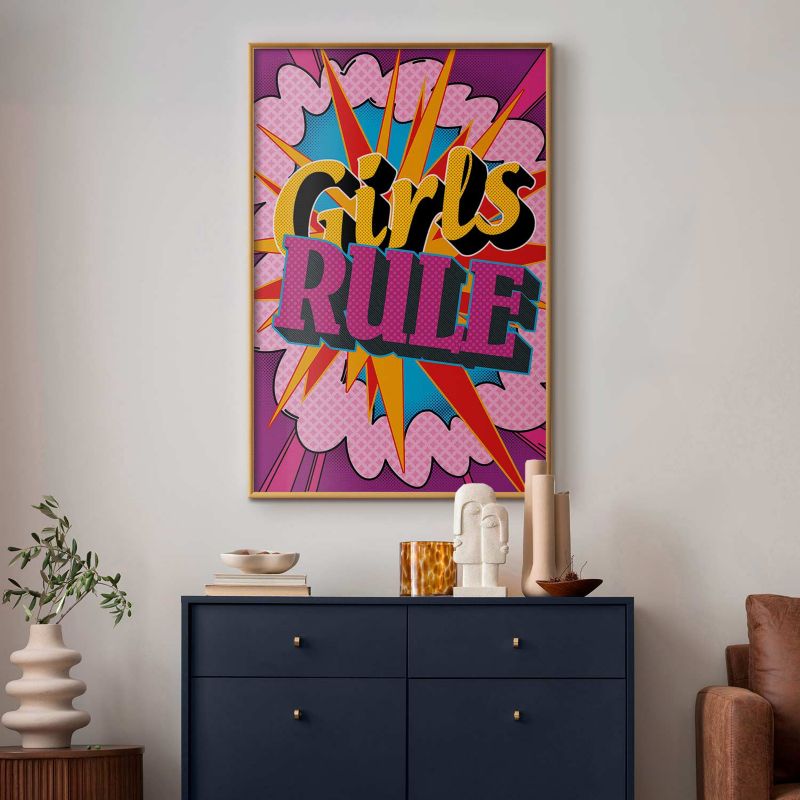 Plakat Artgeist Girls Rule 29,7x42 cm z ramą złotą 1 szt