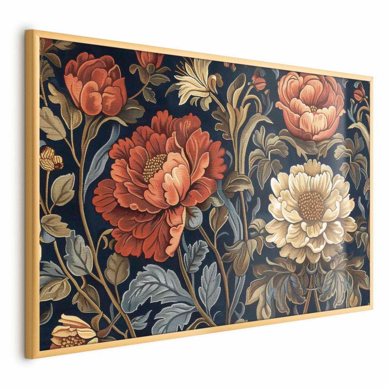 Plakat Artgeist Gobelinowe kwiaty 42x29,7 cm z ramą złotą 1 szt