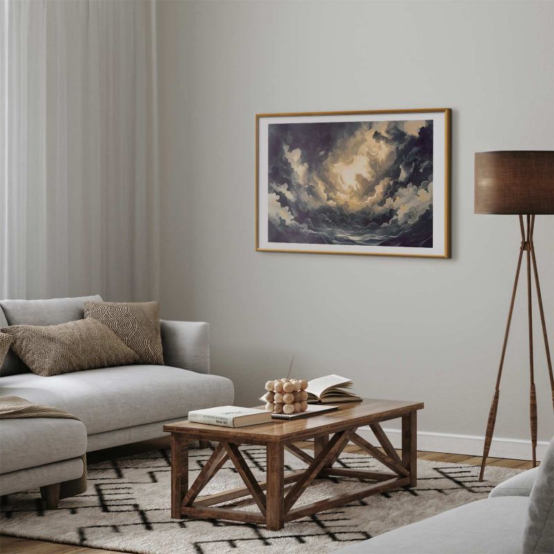 Plakat Artgeist Gra światła 90x60 cm z ramą złotą 1 szt