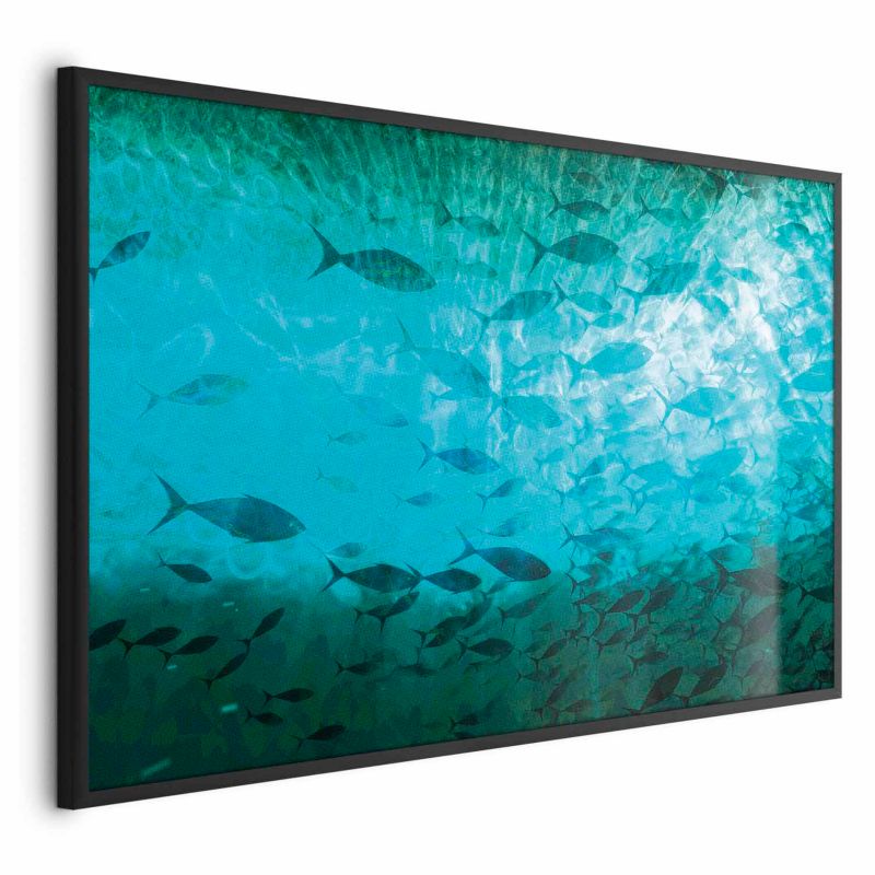 Plakat Artgeist Gromada ryb 90x60 cm z ramą czarną 1 szt