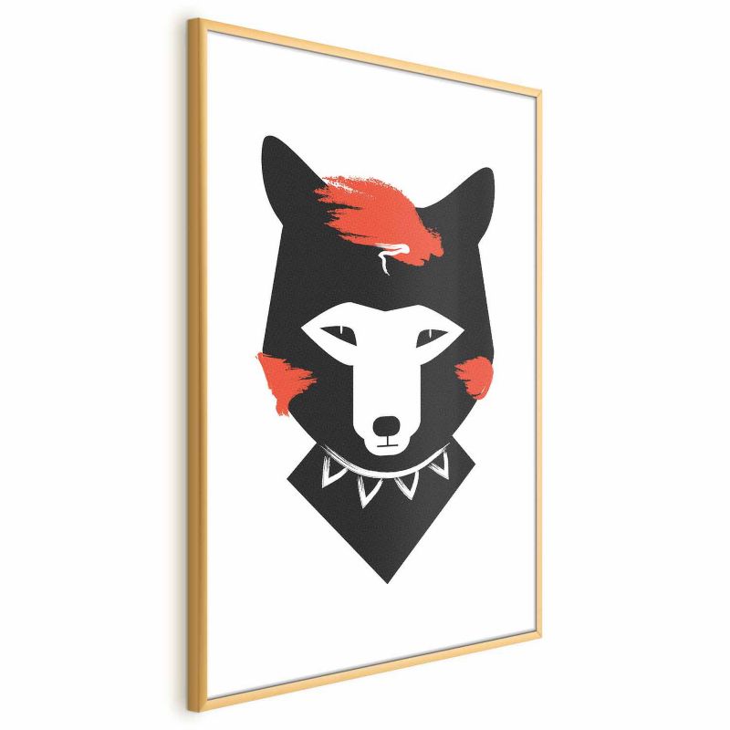 Plakat Artgeist Grzeczny lisek 21x30 cm z ramą złotą 1 szt