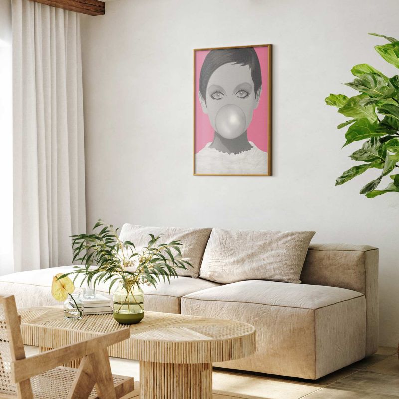Plakat Artgeist Guma balonowa 21x30 cm z ramą złotą 1 szt
