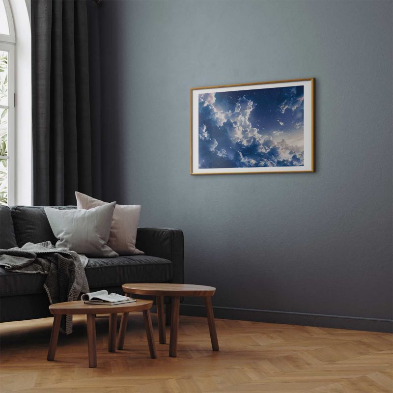 Plakat Artgeist Gwiezdne chmury 60x40 cm z ramą złotą 1 szt