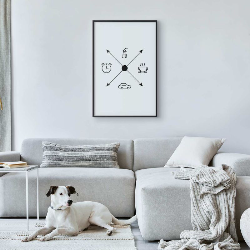 Plakat Artgeist Harmonogram dnia 29,7x42 cm z ramą czarną 1 szt
