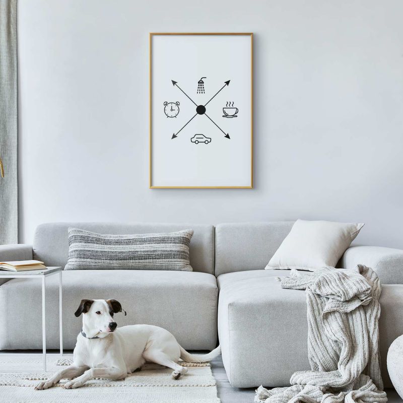 Plakat Artgeist Harmonogram dnia 60x90 cm z ramą złotą 1 szt