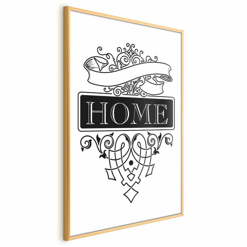Plakat Artgeist Home 21x30 cm z ramą złotą 1 szt