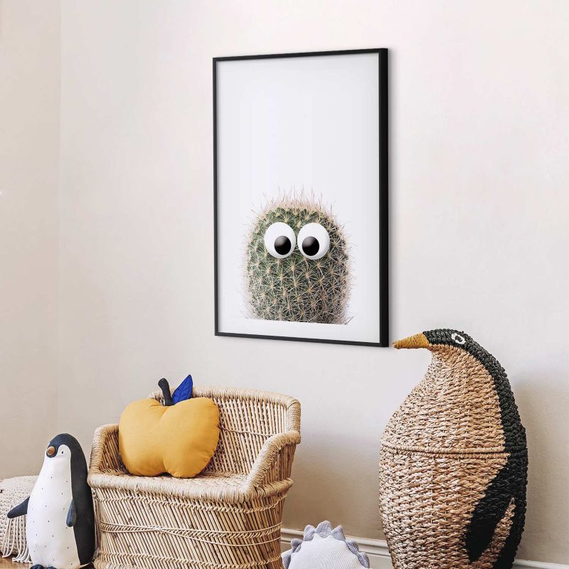 Plakat Artgeist Kaktus z oczami 29,7x42 cm z ramą czarną 1 szt