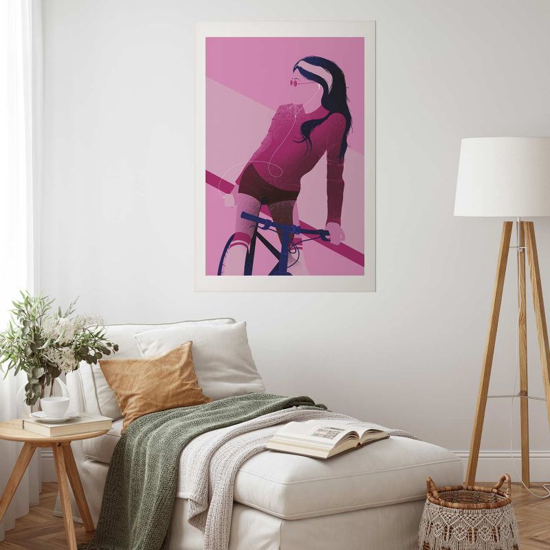 Plakat Artgeist Kobieta na rowerze 40x60 cm bez ramy 1 szt