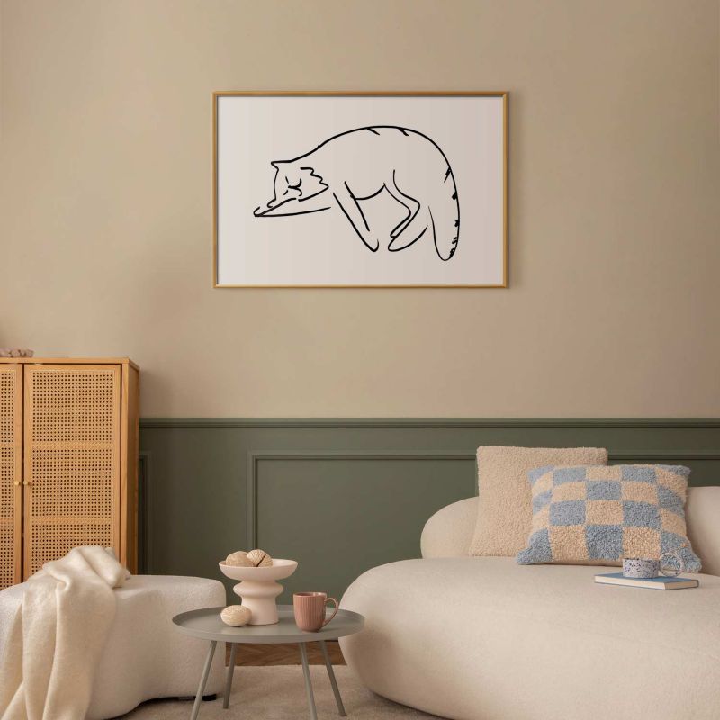 Plakat Artgeist Kocie sny 90x60 cm z ramą złotą 1 szt