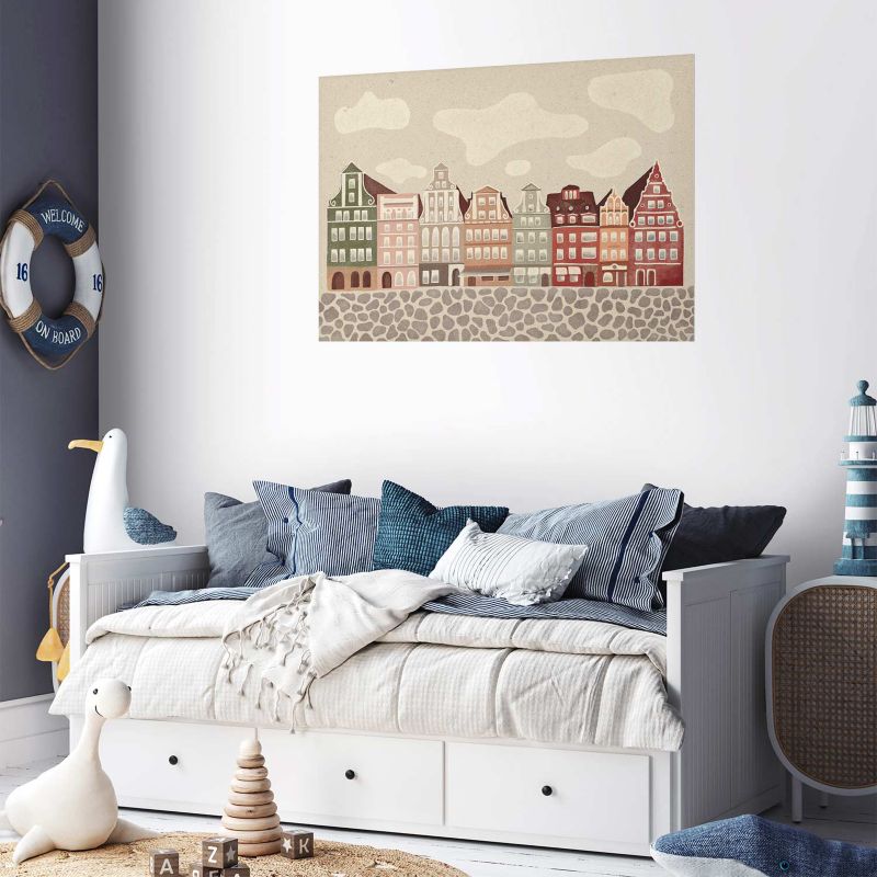 Plakat Artgeist Kolorowe Fasady 90x60 cm bez ramy 1 szt