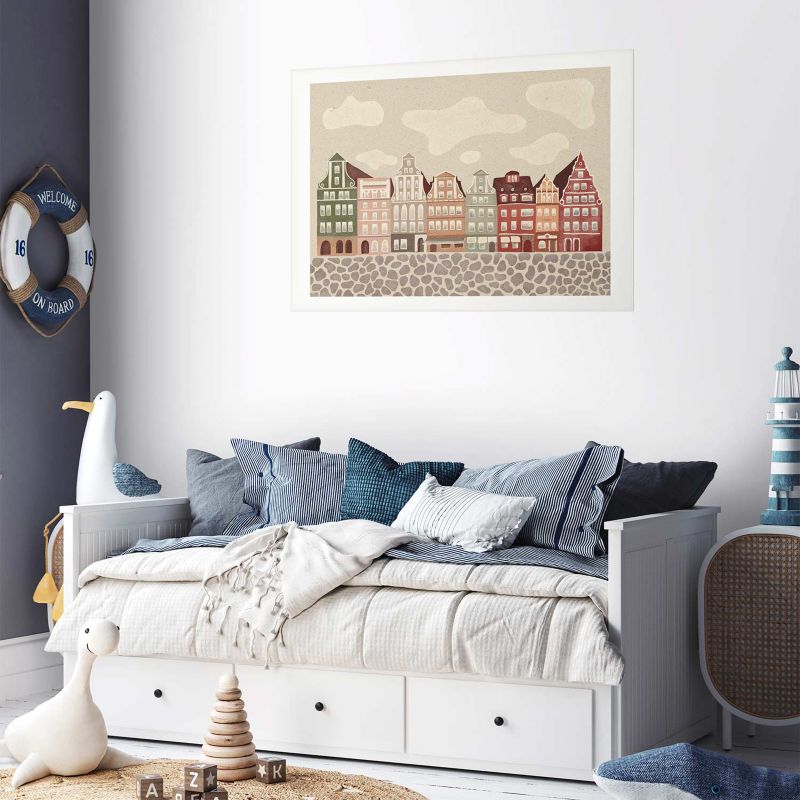 Plakat Artgeist Kolorowe Fasady 90x60 cm bez ramy 1 szt