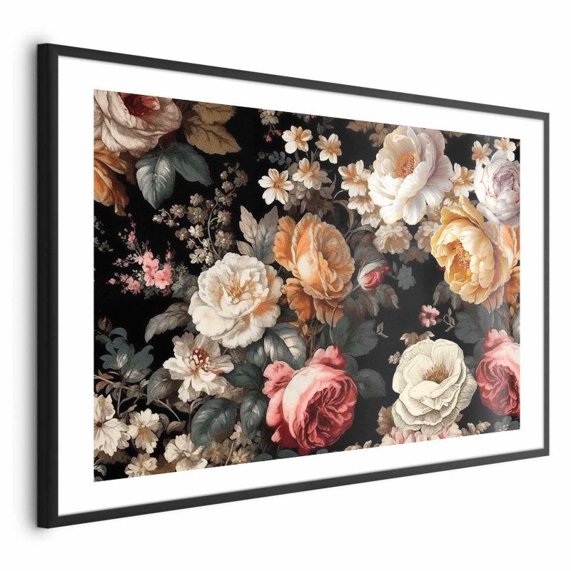 Plakat Artgeist Kolorowe kwiaty 30x21 cm z ramą czarną 1 szt