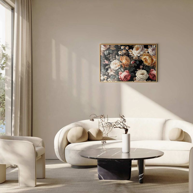 Plakat Artgeist Kolorowe kwiaty 42x29,7 cm z ramą złotą 1 szt