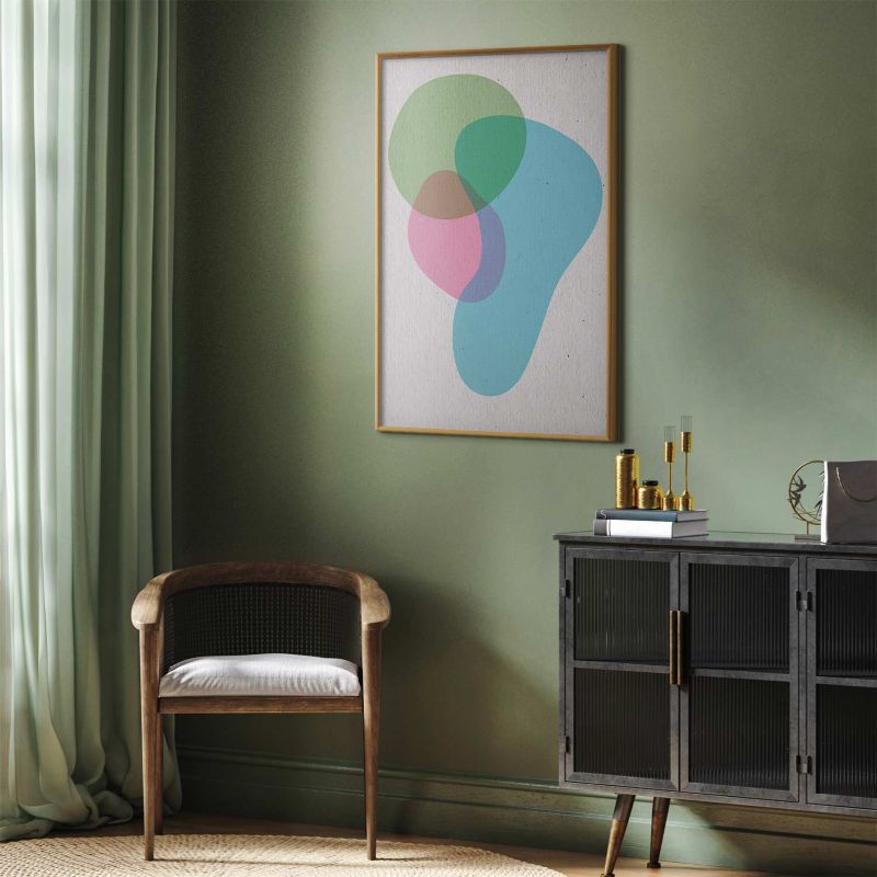 Plakat Artgeist Kolorowe plamy 21x30 cm z ramą złotą 1 szt